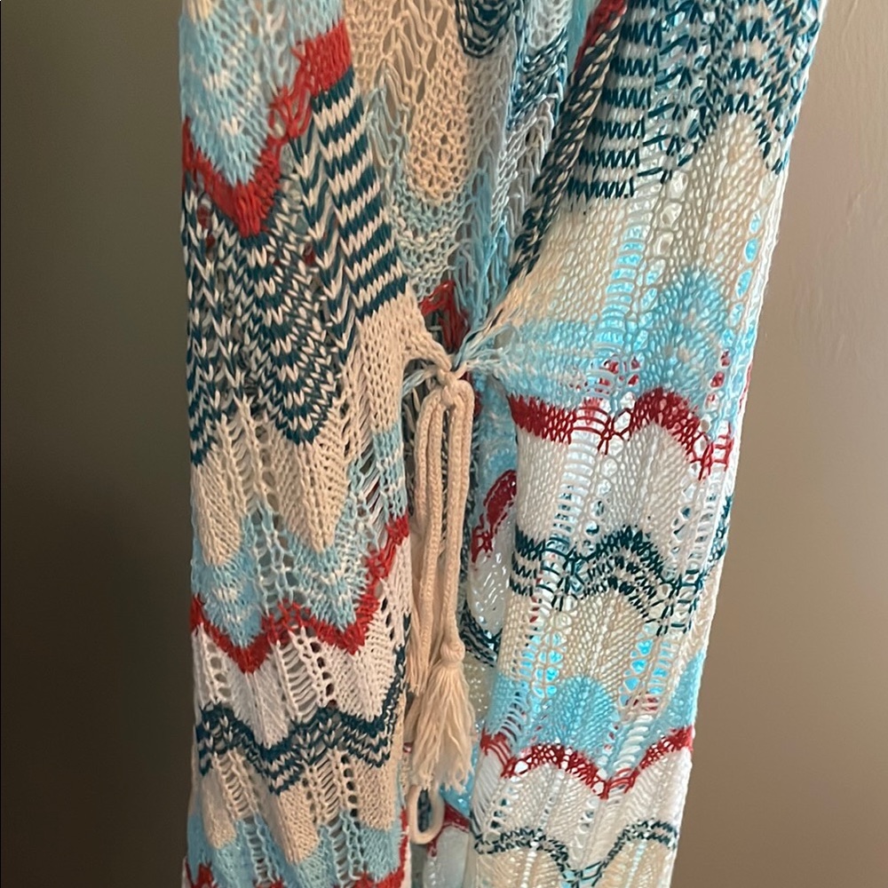 Multicolor Chevron Patterned Cover-Up - image 3